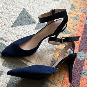 Nine West Women's Dark Blue and Black Heels